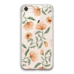 Peachy flowers: iPhone 8 Transparant Hoesje