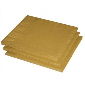 20x stuks Gouden kleuren thema servetten 33 x 33 cm