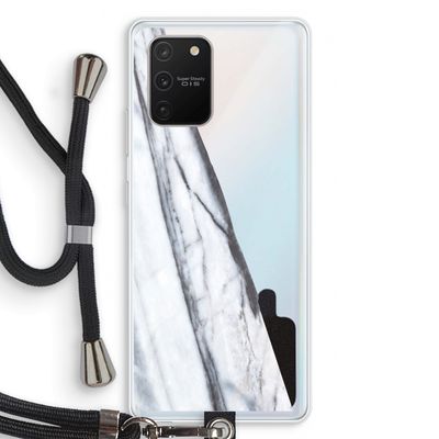 Gestreepte marmer: Samsung Galaxy S10 Lite Transparant Hoesje met koord