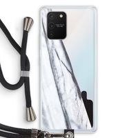 Gestreepte marmer: Samsung Galaxy S10 Lite Transparant Hoesje met koord
