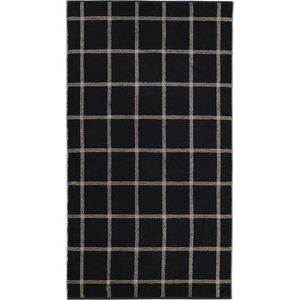 Cawö Cawö Two-Tone Karo Handdoek schwarz 50/100