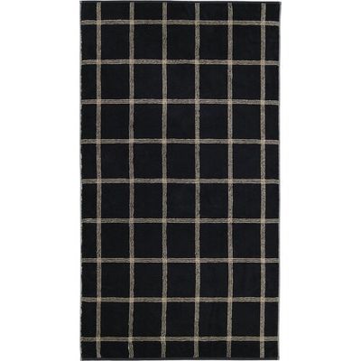 Cawö Cawö Two-Tone Karo Handdoek schwarz 50/100
