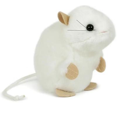 Pluche knuffel muis - wit - 13 cm - muizenknuffel - knuffeldier - muisje - knaagdieren