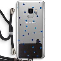 Blauwe stippen: Samsung Galaxy S9 Transparant Hoesje met koord