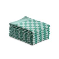 Luxe theedoeken set - 6 stuks - 50x70 - blokpatroon - geblokt - horeca ruit - groen