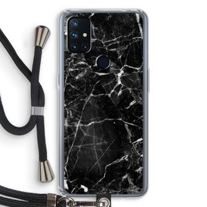 Zwart Marmer 2: OnePlus Nord N10 5G Transparant Hoesje met koord