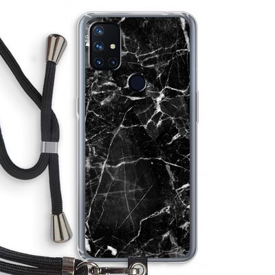 Zwart Marmer 2: OnePlus Nord N10 5G Transparant Hoesje met koord