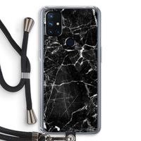 Zwart Marmer 2: OnePlus Nord N10 5G Transparant Hoesje met koord