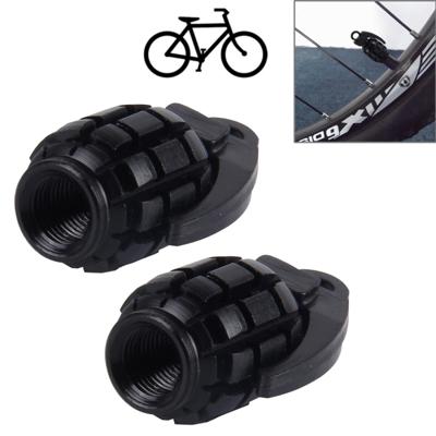2 stk universeel granaat vormige fiets Tire Valve Caps(Black)
