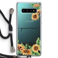 Zonnebloemen: Samsung Galaxy S10 Plus Transparant Hoesje met koord