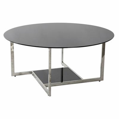 Hoofdtafel DKD Home Decor Zwart Zilverkleurig Kristal Staal Plastic 100 x 100 x 45 cm