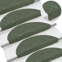 VidaXL Trapmatten zelfklevend 10 st 56x17x3 cm groen halfrond