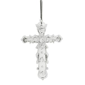 Carnaval/verkleed accessoires Non/priester/dominee/monnik - ketting met kruis - kunststof - zilver