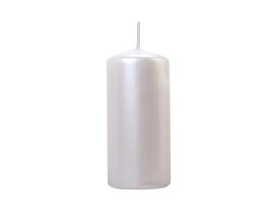 Stompkaarsen Metallic Pearl 12cm (6st)