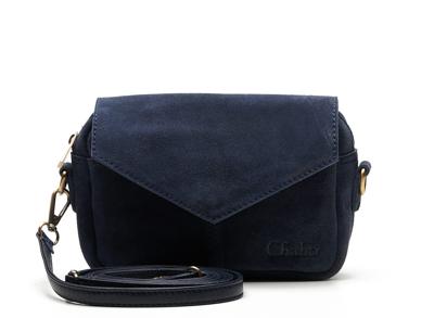 Chabo Bags Envelop Schoudertasje Rio Romy Suede Navy Blauw