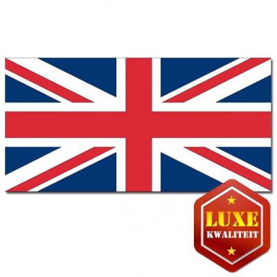 Luxe vlag Great Brittain/uk met wapen - 100 x 150 cm - polyester - met ringen - landen