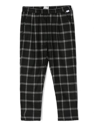 Il Gufo pantalon fuselé en coton à carreaux - Noir