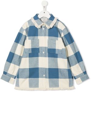 Woolrich Kids surchemise en coton mélangé à carreaux - Blanc