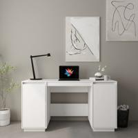 Bureau 140x50x75 cm massief grenenhout wit - thumbnail