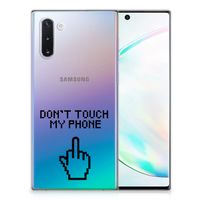 Samsung Galaxy Note 10 Silicone-hoesje Finger Don't Touch My Phone - thumbnail