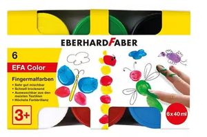 Eberhard Faber 578606 vingerverf Zwart, Blauw, Groen, Rood, Wit, Geel