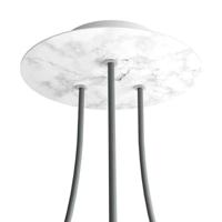 Ronde plafondkap minimalistisch 200mm 3 uitgangen - kleur wit marmer 20cm