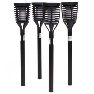 Benson Tuinfakkels - 4x stuks - solar - vlameffect - 41 cm - op zonne-energie - Prikspots