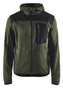 Blåkläder Gebreid vest met softshell 49302117 | Army Groen/Zwart | Maat S - 7330509411421
