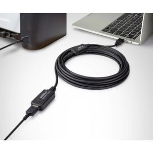 Renkforce USB-kabel USB 2.0 USB-A stekker, USB-A bus 20.00 m Zwart Actief met signaalversterking RF-4535088
