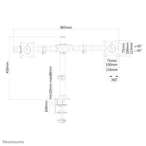 Neomounts FPMA-DCB100DBLACK bureausteun voor flatscreens