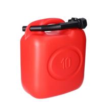 Jerrycan - rood - 10 liter - 26 x 14 x 37 cm - met schenktuit - voor brandstof