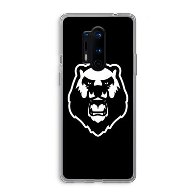 Angry Bear (black): OnePlus 8 Pro Transparant Hoesje