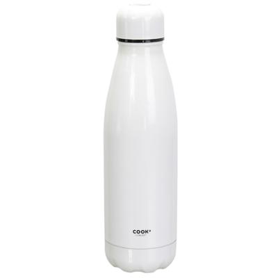 Travel drinkfles voor warme en koude dranken - wit - roestvrij staal - met schroefdop - 500 ml