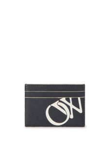 Off-White OW-print leather cardholder - Noir