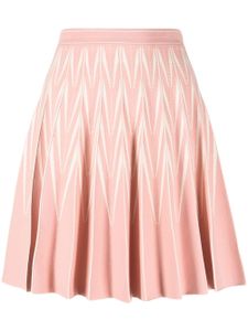 Alexander McQueen jupe plissée à motif zig-zag - Rose