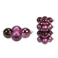 20x stuks glazen kerstballen cherry roze (heather) 8 en 10 cm mat/glans - thumbnail