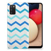 Samsung Galaxy A02s | TPU bumper | Zigzag Blauw