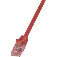 LogiLink CQ2024U RJ45 Netwerkkabel, patchkabel CAT 6 U/UTP 0.50 m Rood Vlambestendig, Snagless 1 stuk(s)