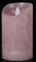 Batterijverlichting LED kaarsen wax rustiek 7,5x12,5 cm roze Anna's Collection - Annas collection