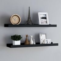 Fotoplanken 2 st 80x9x3 cm MDF zwart