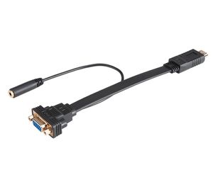 Akasa AK-CBHD18-20BK video kabel adapter 0,2 m HDMI Type A (Standaard) VGA (D-Sub) Zwart