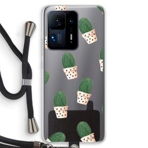 Cactusprint roze: Xiaomi Mi Mix 4 Transparant Hoesje met koord