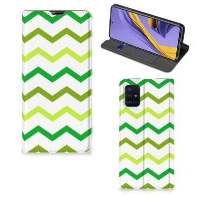 Samsung Galaxy A51 | Hoesje met Magneet | Zigzag Groen