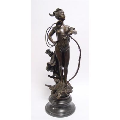 A BRONZE SCULPTURE OF DIANA VICTORIOUS