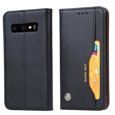 Kneed huid textuur horizontale Flip lederen case voor de Galaxy S10 PLUS, met fotolijst & houder & card slots & portemonnee (zwart)
