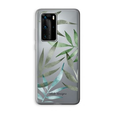 Tropical watercolor leaves: Huawei P40 Pro Transparant Hoesje