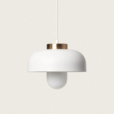 Moderne hanglamp wit & messing E27 fitting &apos;Cantu&apos; 26 cm