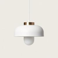 Moderne hanglamp wit & messing E27 fitting &apos;Cantu&apos; 26 cm