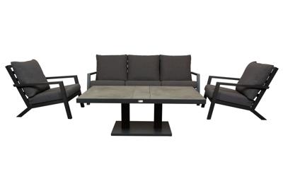 Qopps Atlanta loungeset 3zits 2 loungestoelen met Gooks up down tuintafel