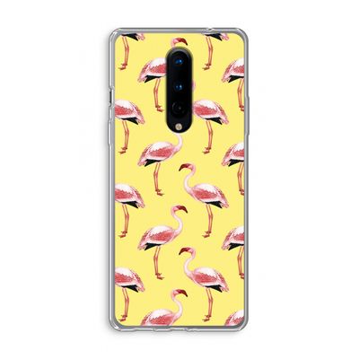 Flamingo's geel: OnePlus 8 Transparant Hoesje